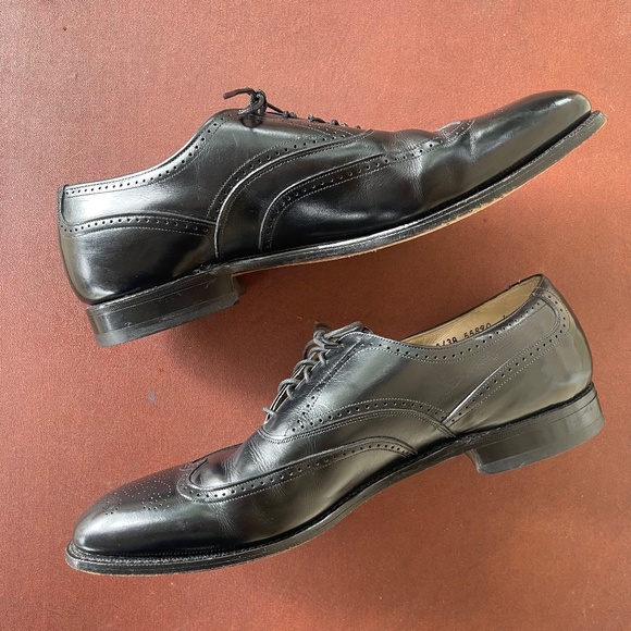 Men\'s Vintage Johnston & Murphy Size 10.5 A/3A Black Aristocraft Oxfords main image 5